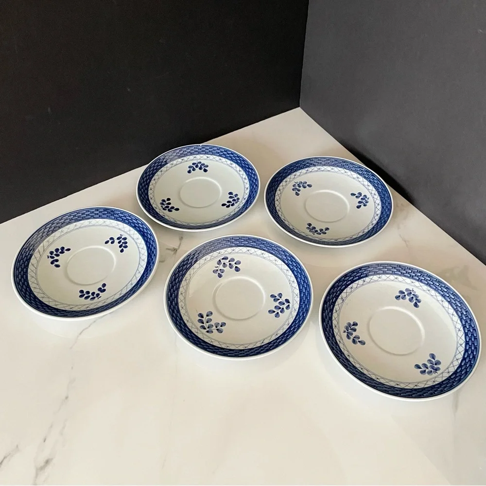 SET of 5 Cups & Saucers - Tranquebar Blue by Royal Copenhagen